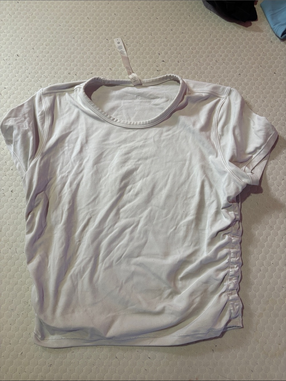 Women's White Side-Ruched Short Sleeve Top Lululemon